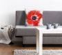 Queence Sierkussen Vicky Kussenhoes witte achtergrond klaprozen floraal ontwerp delicaat rood (1 stuk) - Thumbnail 1
