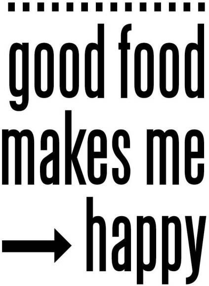 Queence Sierobject voor aan de wand Good food makes me happy Stalen bord blikken bord spreuk grappig wanddecoratie retro 20x30cm