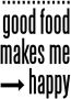 Queence Sierobject voor aan de wand Good food makes me happy Stalen bord blikken bord spreuk grappig wanddecoratie retro 20x30cm - Thumbnail 1