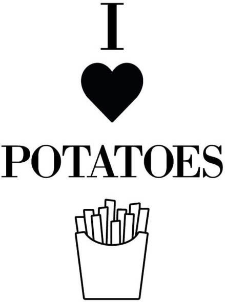 Queence Sierobject voor aan de wand I LOVE POTATOES Stalen bord blikken bord spreuk grappig wanddecoratie retro 20x30cm