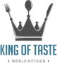 Queence Sierobject voor aan de wand KING OF TASTE Stalen bord blikken bord spreuk grappig wanddecoratie retro 20x30cm - Thumbnail 1