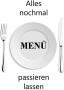Queence Sierobject voor aan de wand Menu Stalen bord blikken bord spreuk grappig wanddecoratie retro 20x30cm - Thumbnail 1