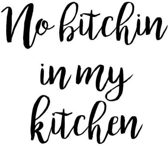 Queence Sierobject voor aan de wand No bitchin in my kitchen Stalen bord blikken bord spreuk grappig wanddecoratie retro 20x30cm