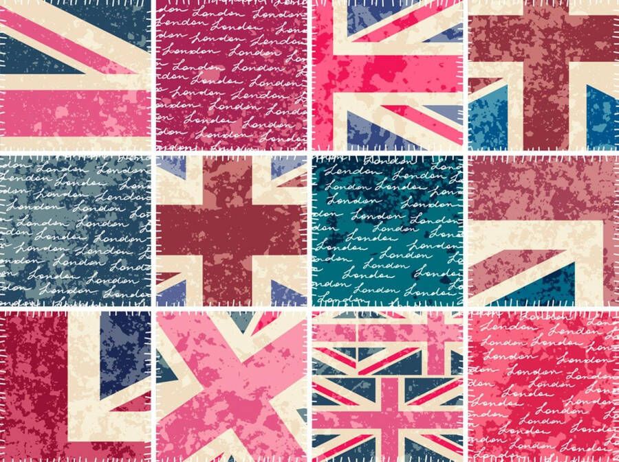 Queence Tegelsticker Engeland Stickertegels zelfklevend stickers 12-delige set (12 stuks)