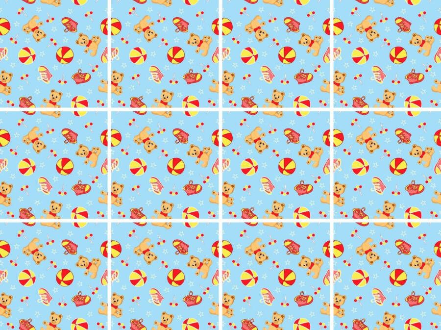queence Tegelsticker Teddyberen Stickertegels zelfklevend stickers 12-delige set