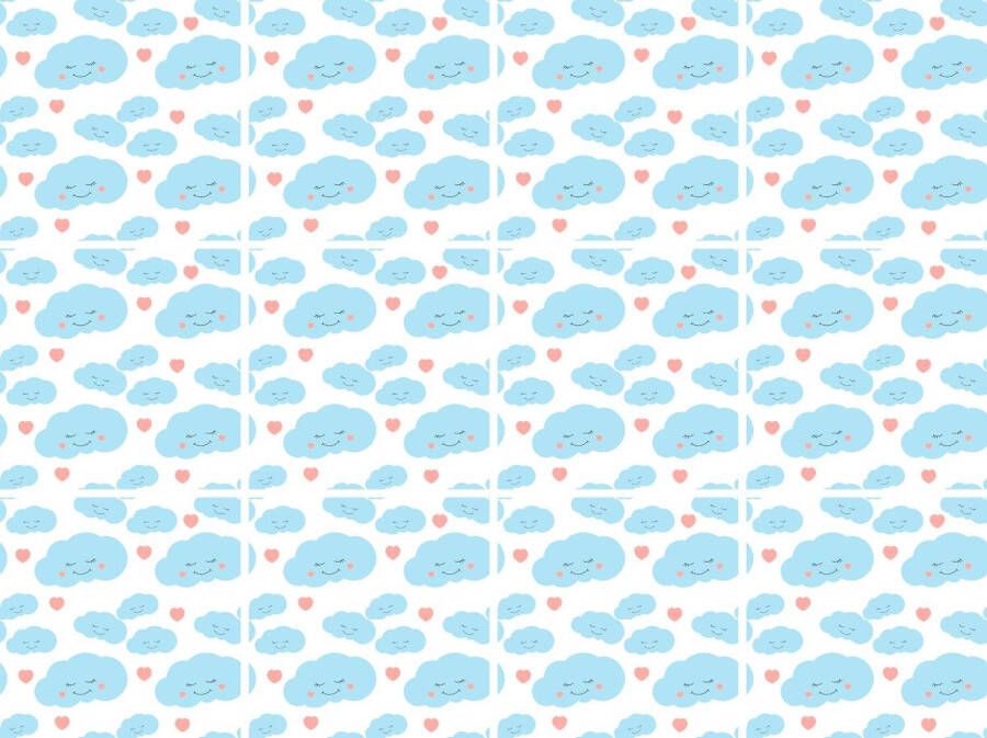 Queence Tegelsticker Wolken Stickertegels zelfklevend stickers 12-delige set