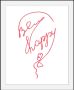 Queence Wanddecoratie Be happy HD premium posterdruk incl. houten lijst - Thumbnail 1