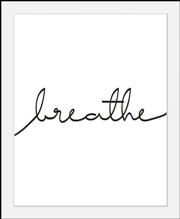 Queence Wanddecoratie Breathe HD premium posterdruk incl. houten lijst
