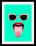 Queence Wanddecoratie Bril + mond HD premium posterdruk incl. houten lijst - Thumbnail 1