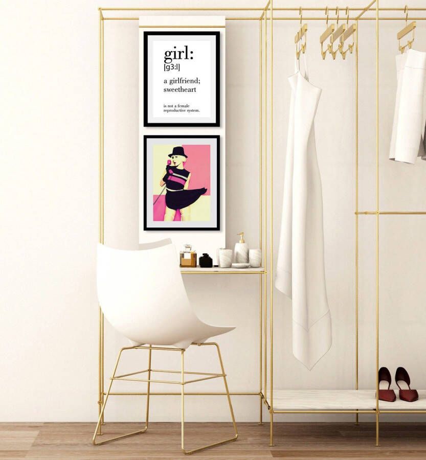 queence Wanddecoratie Call me Maybe HD premium posterdruk incl. houten lijst (1 stuk)