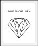 Queence Wanddecoratie Diamant in 3 maten ingelijst - Thumbnail 1