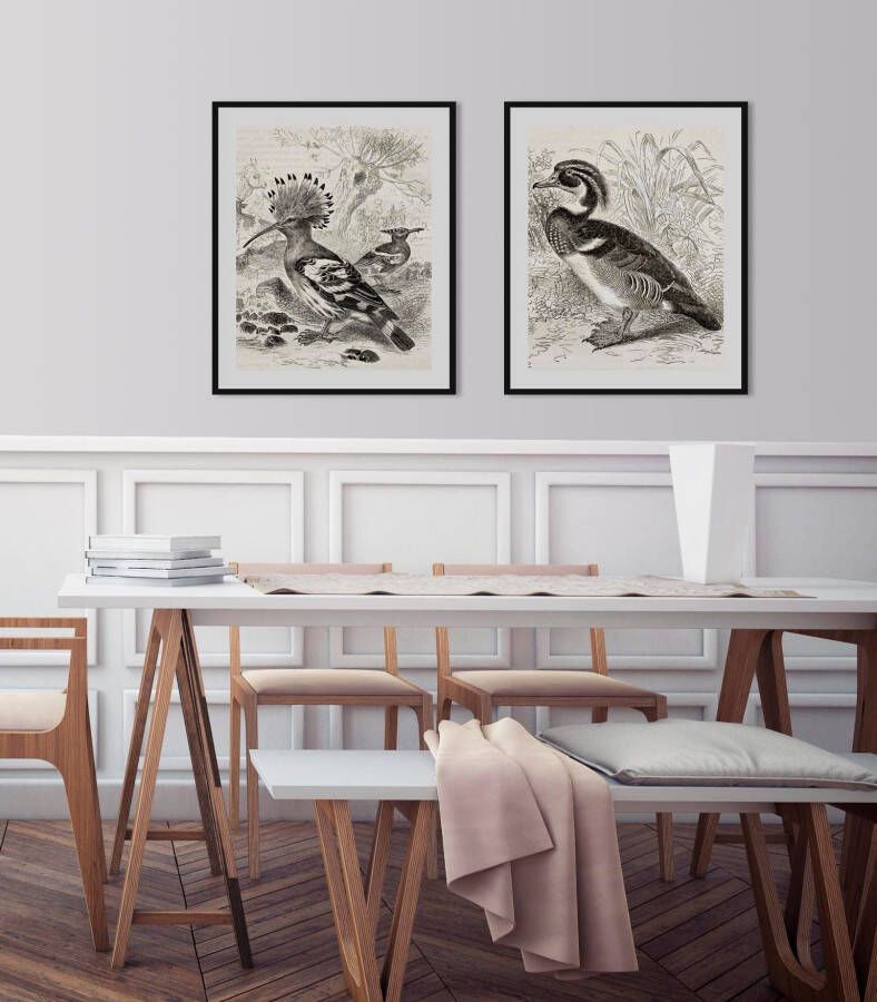 queence Wanddecoratie Ferdinand HD premium posterdruk incl. houten lijst (1 stuk)