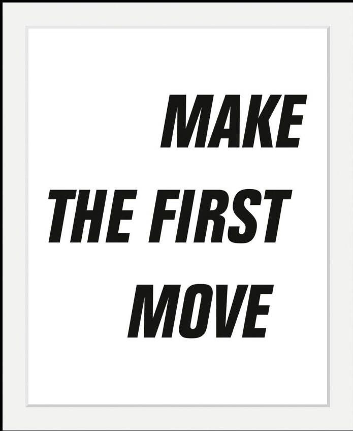 queence Wanddecoratie First Move HD premium posterdruk incl. houten lijst
