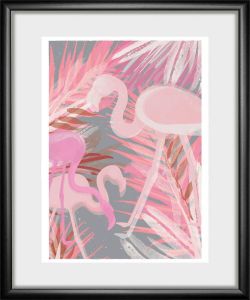 Queence Wanddecoratie Flamingo 30 40 cm ingelijst