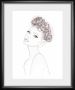 Queence Wanddecoratie Schets van een vrouw met bloemenkrans HD premium posterdruk incl. houten lijst - Thumbnail 1