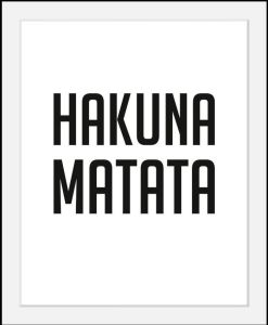 Queence Wanddecoratie Hakuna Matata in 3 maten ingelijst