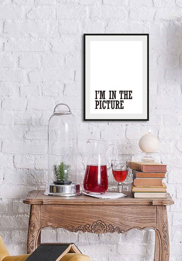 Queence Wanddecoratie I'M IN THE PICTURE HD premium posterdruk incl. houten lijst (1 stuk)