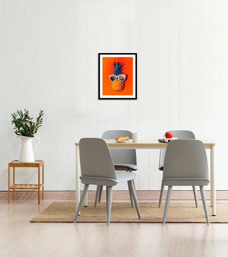 queence Wanddecoratie Julien HD premium posterdruk incl. houten lijst (1 stuk)
