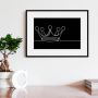 Queence Wanddecoratie King HD premium posterdruk incl. houten lijst (1 stuk) - Thumbnail 1