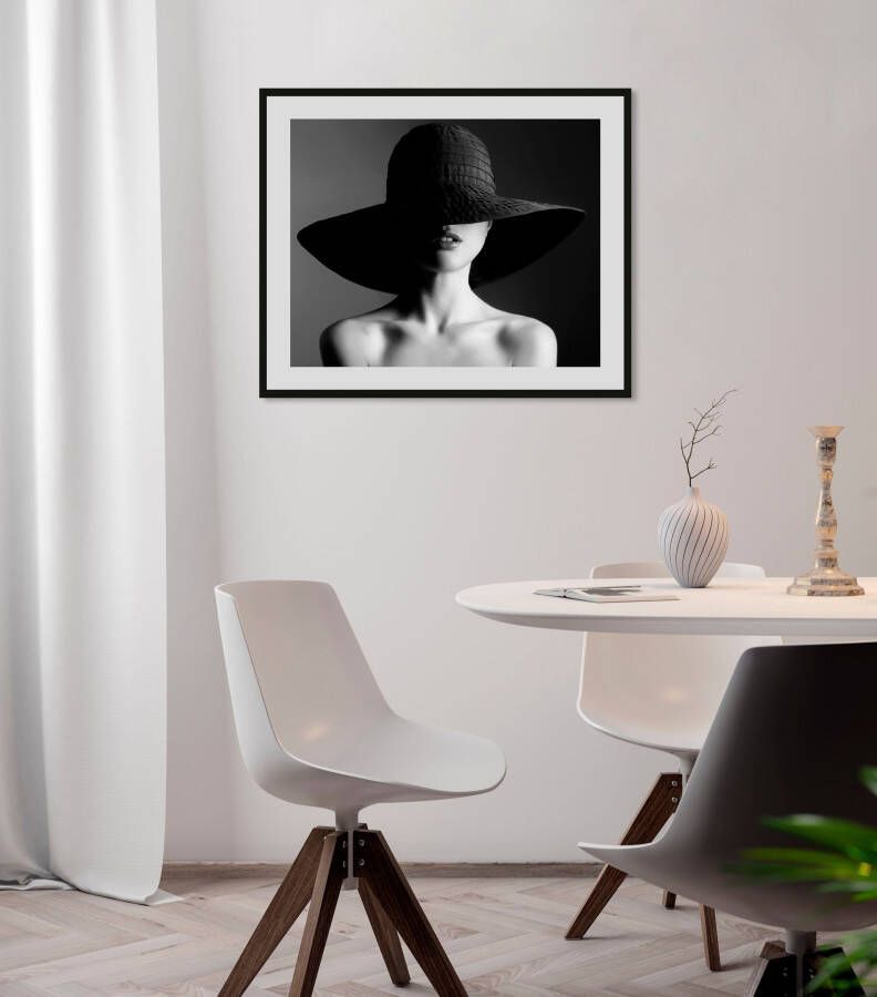 Queence Wanddecoratie Lara HD premium posterdruk incl. houten lijst (1 stuk)