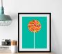 Queence Wanddecoratie Lollipop HD premium posterdruk incl. houten lijst (1 stuk) - Thumbnail 1