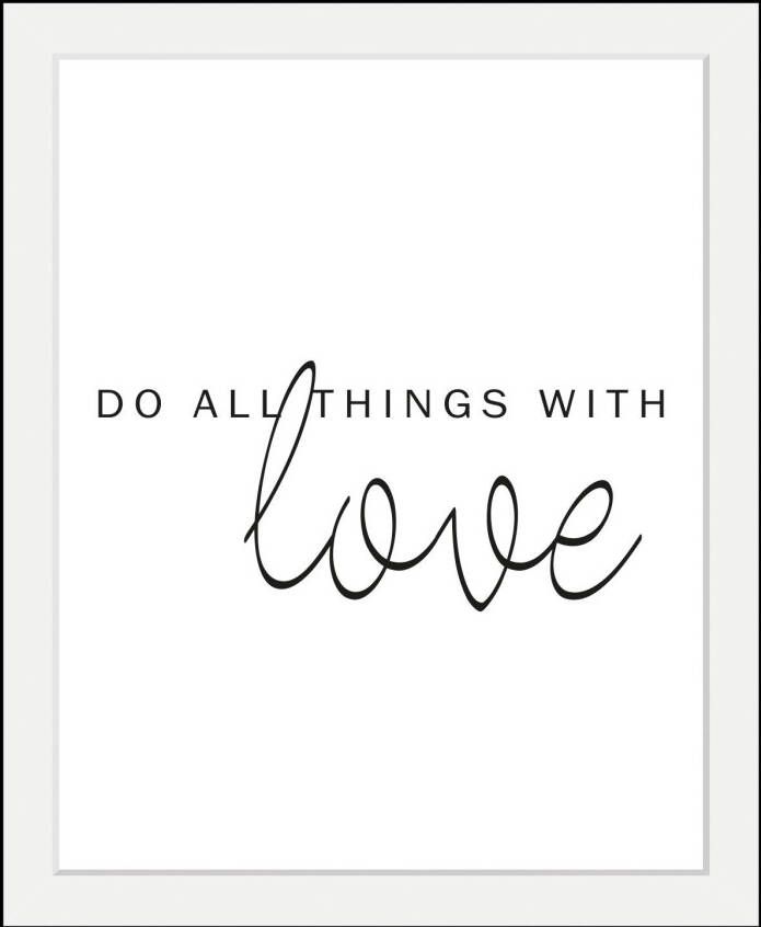 Queence Wanddecoratie Love HD premium posterdruk incl. houten lijst