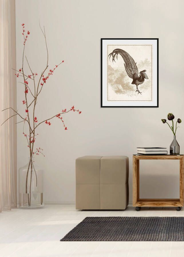 Queence Wanddecoratie LULU HD premium posterdruk incl. houten lijst (1 stuk)