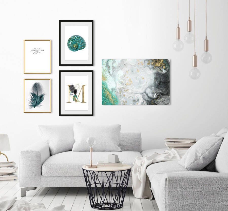 Queence Wanddecoratie M HD premium posterdruk incl. houten lijst (1 stuk)