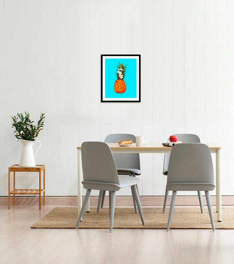 Queence Wanddecoratie Mark HD premium posterdruk incl. houten lijst (1 stuk)