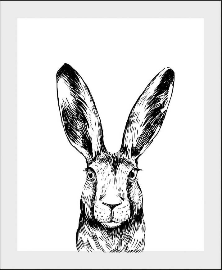 Queence Wanddecoratie Matias HD premium posterdruk incl. houten lijst (1 stuk)