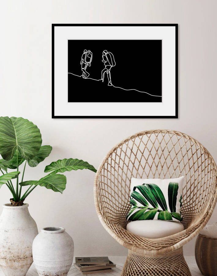 queence Wanddecoratie Mount Everest HD premium posterdruk incl. houten lijst (1 stuk)