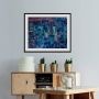 Queence Wanddecoratie New York van boven HD premium posterdruk incl. houten lijst (1 stuk) - Thumbnail 1