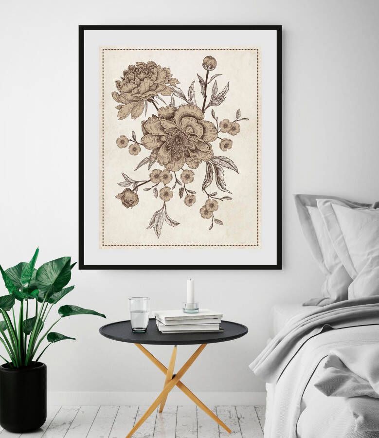 queence Wanddecoratie Rosalie HD premium posterdruk incl. houten lijst (1 stuk)