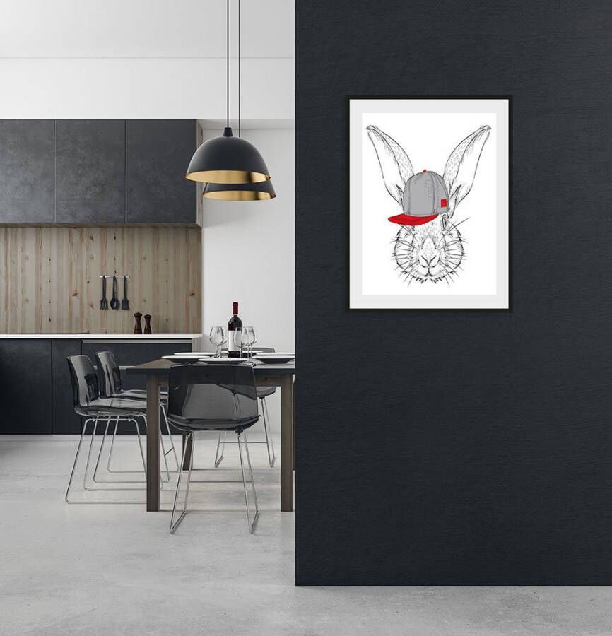 queence Wanddecoratie Sigrid HD premium posterdruk incl. houten lijst (1 stuk)