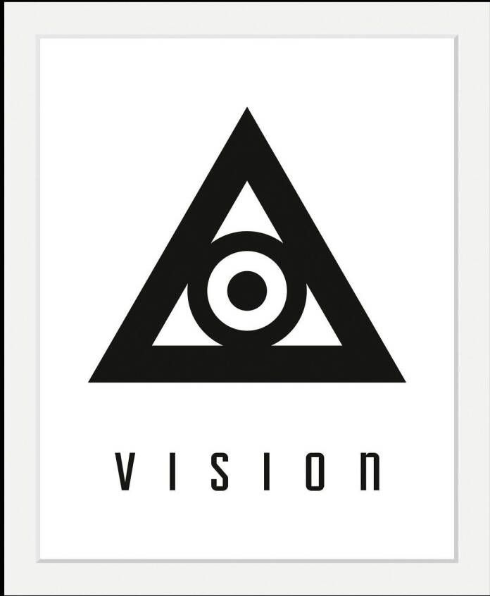 Queence Wanddecoratie Vision HD premium posterdruk incl. houten lijst