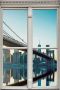 Queence Wandfolie Brooklyn Bridge Muursticker muurdecoratie zelfklevend 3D raam - Thumbnail 1