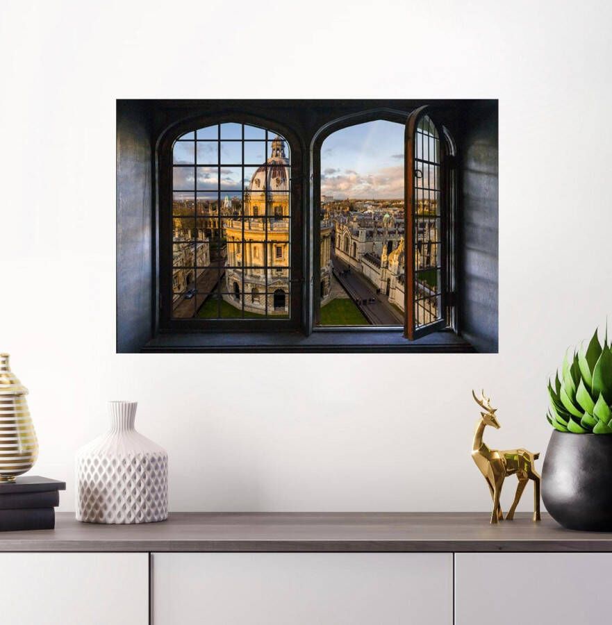Queence Wandfolie City Muursticker muurdecoratie zelfklevend 3D raam