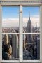 Queence Wandfolie New York Muursticker muurdecoratie zelfklevend 3D raam - Thumbnail 1