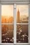 Queence Wandfolie New York Muursticker muurdecoratie zelfklevend 3D raam - Thumbnail 1