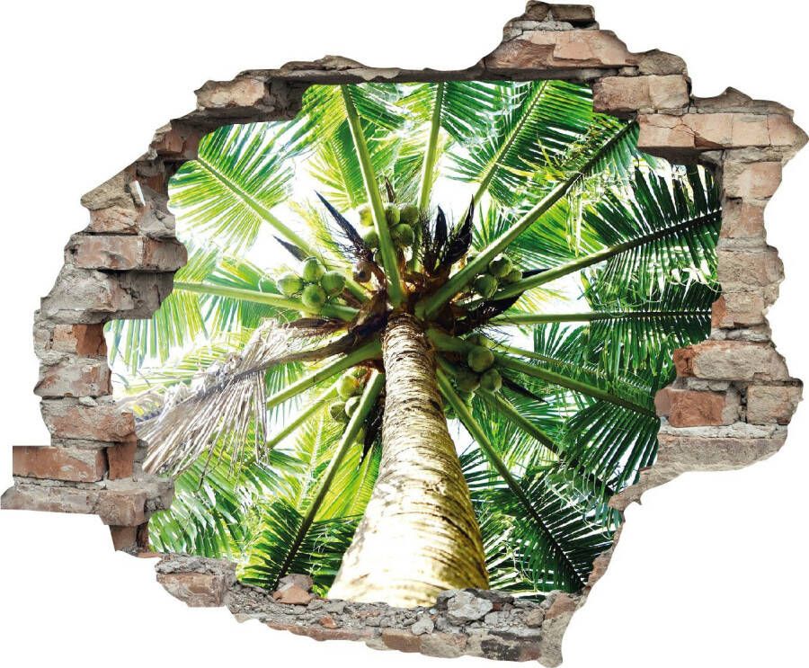 Queence Wandfolie Palm Muursticker muurdecoratie zelfklevend 3D muurdurchbraak (1 stuk)