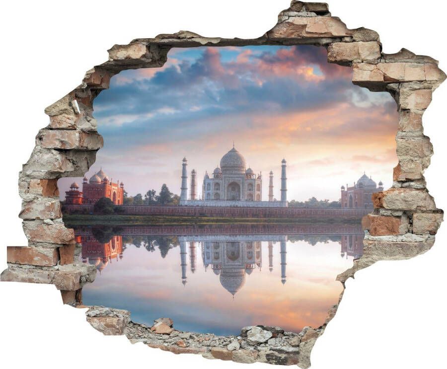 Queence Wandfolie Taj Mahal Muursticker muurdecoratie zelfklevend 3D muurdurchbraak (1 stuk)