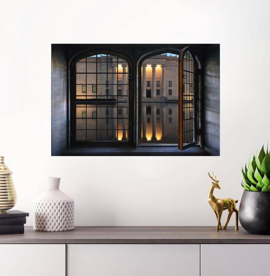Queence Wandfolie Villa Muursticker muurdecoratie zelfklevend 3D raam