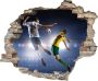 Queence Wandfolie Voetbal Muursticker muurdecoratie zelfklevend 3D muurdurchbraak (1 stuk) - Thumbnail 1