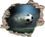 Queence Wandfolie Voetbal Muursticker muurdecoratie zelfklevend 3D muurdurchbraak (1 stuk) - Thumbnail 1