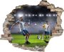 Queence Wandfolie Voetbal Muursticker muurdecoratie zelfklevend 3D muurdurchbraak (1 stuk) - Thumbnail 1