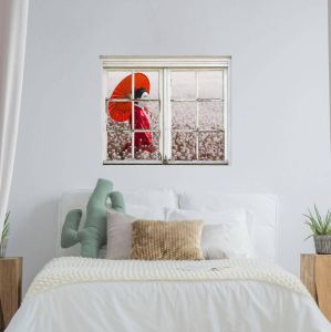 Queence Wandfolie Vrouw in bloemenweide