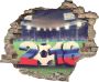 Queence Wandfolie WK voetbal 2018 Muursticker muurdecoratie zelfklevend 3D muurdurchbraak (1 stuk) - Thumbnail 1