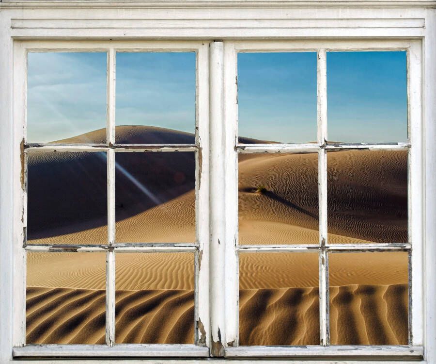 Queence Wandfolie Woestijn Muursticker muurdecoratie zelfklevend zand woestijn