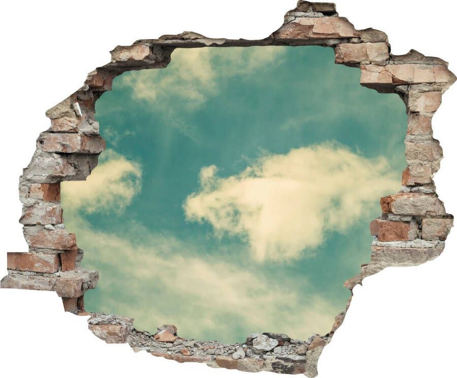 Queence Wandfolie Wolken Muursticker muurdecoratie zelfklevend 3D muurdurchbraak (1 stuk)