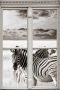 Queence Wandfolie Zebra's Muursticker muurdecoratie zelfklevend 3D raam - Thumbnail 1
